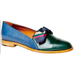 Band of Outsiders Almond Toe Two Tone Blue Loafers with Bow Tie • Size 37.5 🔴